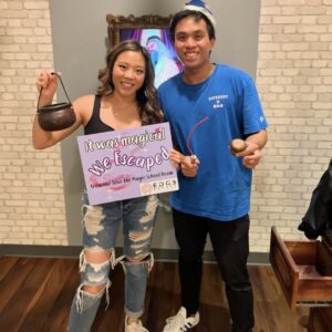 A Couple in Orlando spending date night at EDGE Escape room