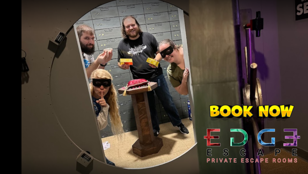 EDGE Escape Room entrance in Celebration, inviting families and teams for an unparalleled adventure and puzzle-solving fun